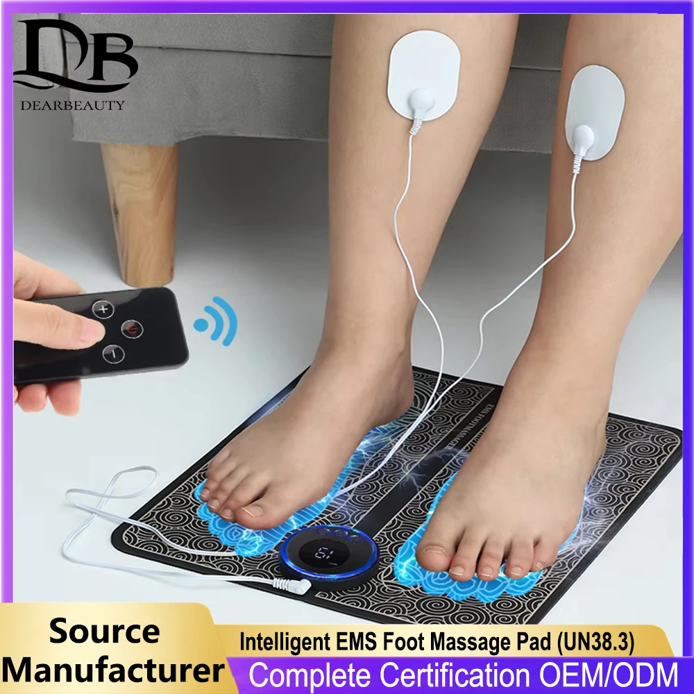 S12e9b71092884fa4a89f7df50bf1c0a28.webp Intelligent EMS Foot Massage Pad with Remote Control Pulse Physiotherapy Micro-current