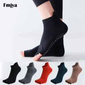 Yoga Socks Half Toe Anti-Slip Silicone Grip Breathable Cotton