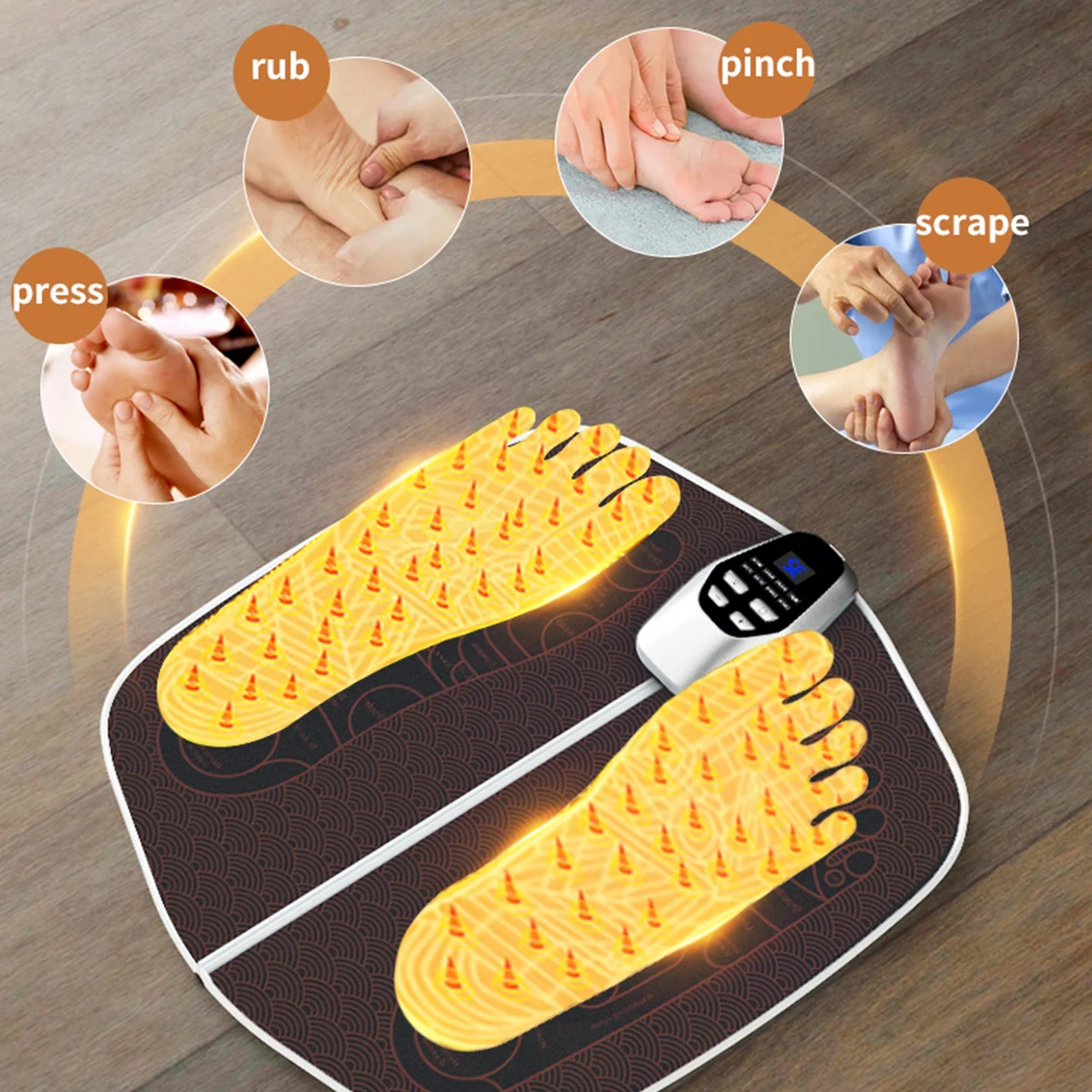 Sf513bbab11ad4c14bb1c8232e1a7823ab.webp TENS Foot Muscle Electrostimulator Massager Pad Mat 8-Mode Relaxation Treatment